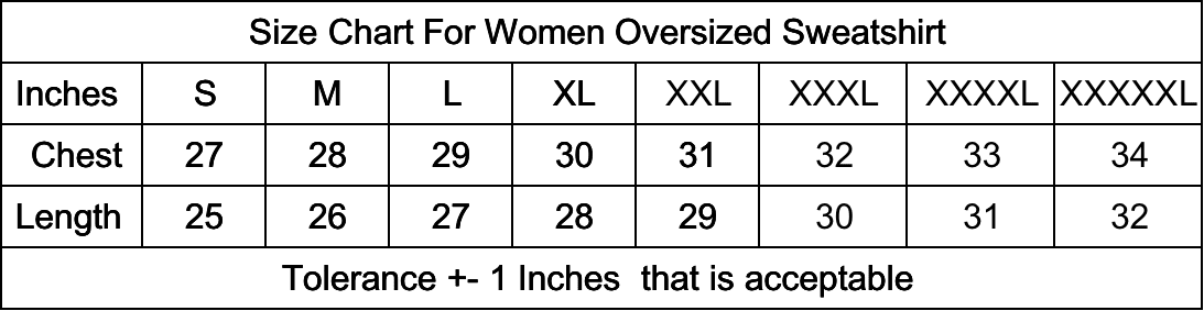 A table with the size chart for women 's clothing.